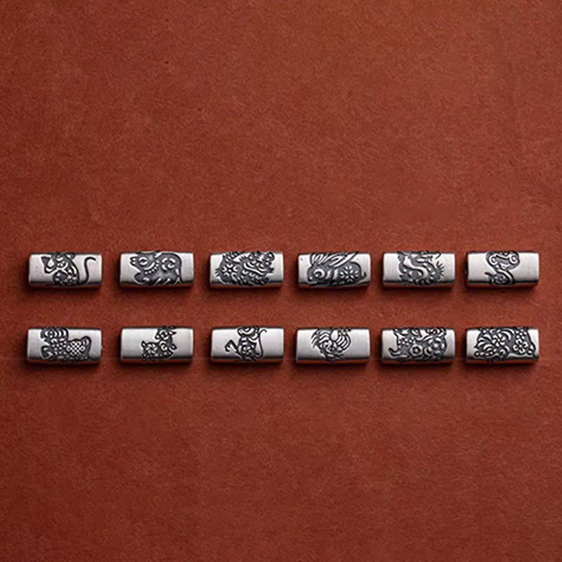 Pulsera de hilo de cinabrio del zodíaco chino de plata de ley 925 con Buddha Stones