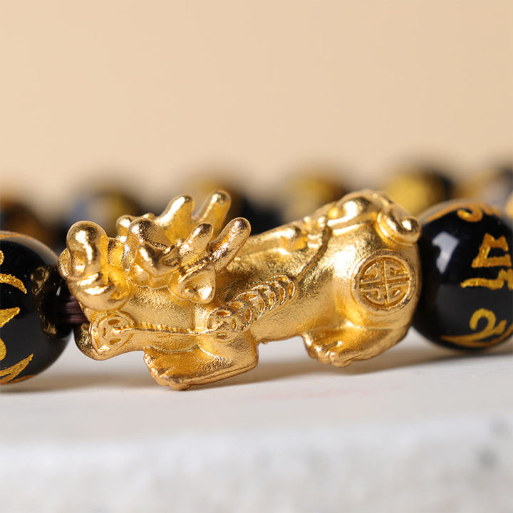 Pulsera de obsidiana para atraer riqueza Feng Shui PiXiu