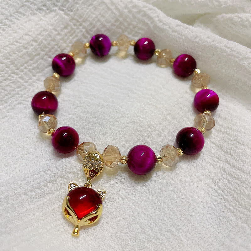 Pulsera de confianza en uno mismo con protección de zorro PiXiu y ojo de tigre rojo de Buddha Stones - image 7