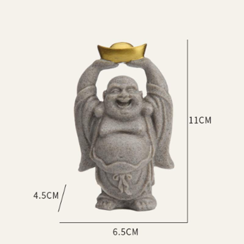 Buddha Stones estatua de resina de Buda sonriente bendición decoración del hogar