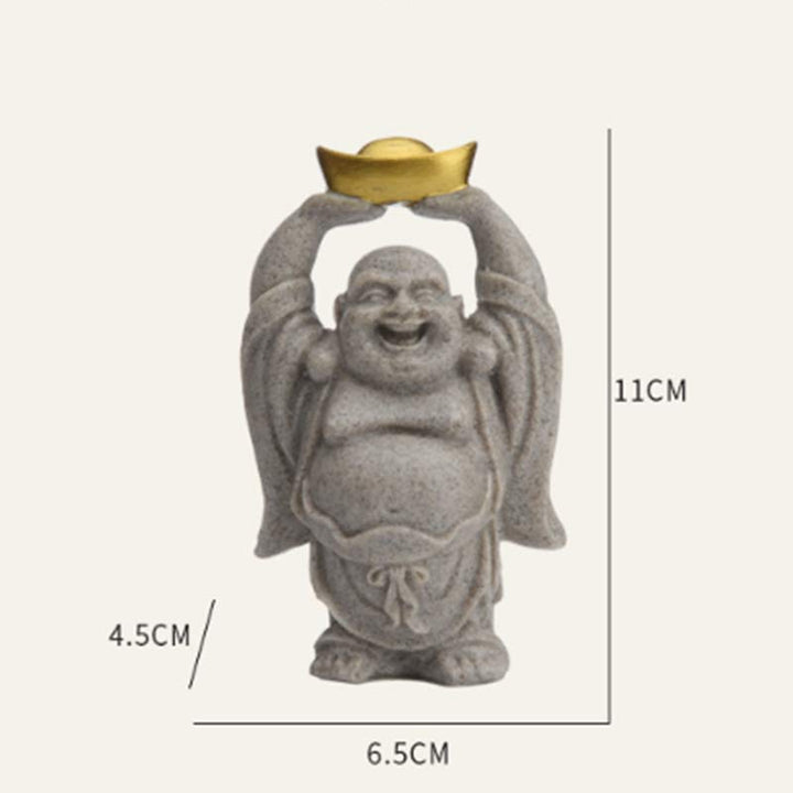 Buddha Stones estatua de resina de Buda sonriente bendición decoración del hogar