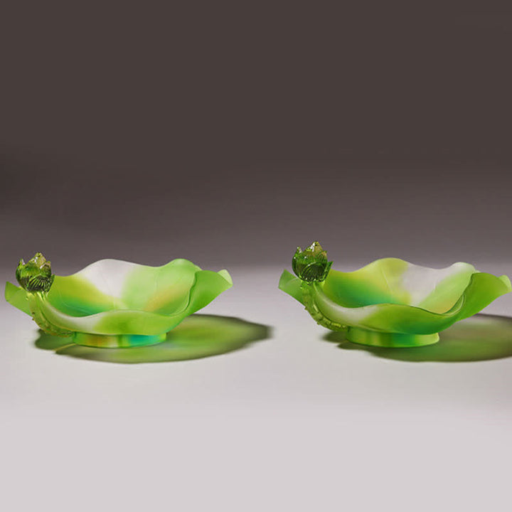 Pieza de arte de cristal Liuli hecha a mano de loto Feng Shui, decoración para el hogar y la Oficina - image 9