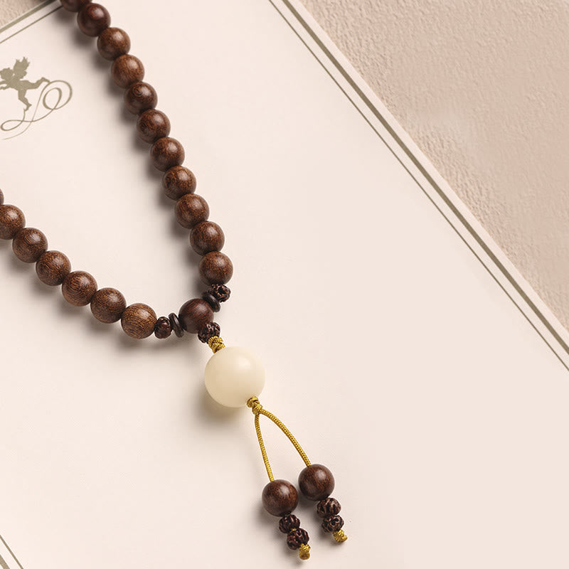 Pulsera de doble envoltura con Buddha Stones , sándalo, hoja pequeña, sándalo rojo, purificación de semillas Bodhi