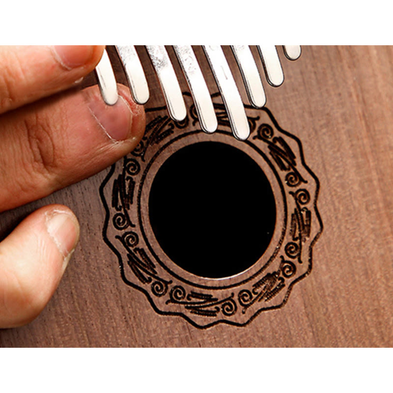 Buddha Stones Kalimba 17 teclas Piano de pulgar madera de caoba Acacia nogal Piano de dedo portátil