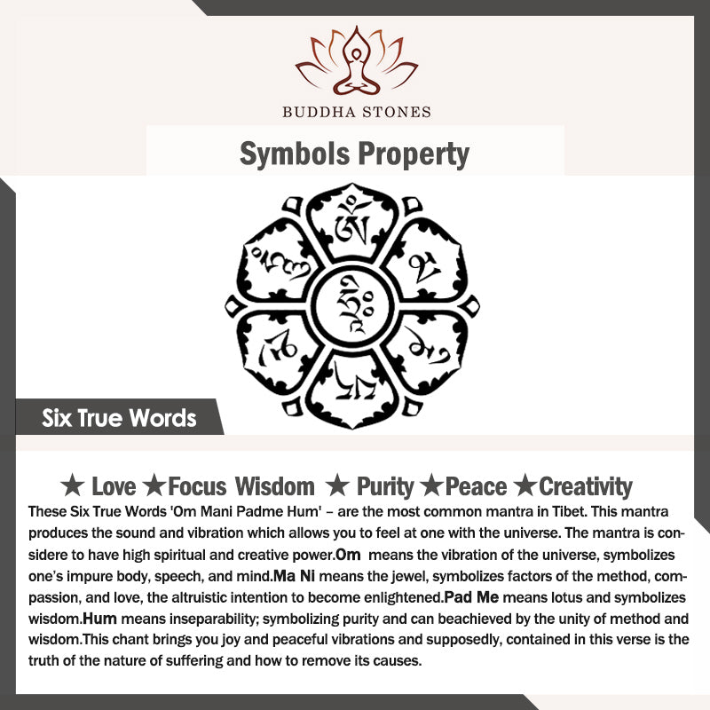 Colgante de collar de protección con seis palabras verdaderas de Buddha Stones