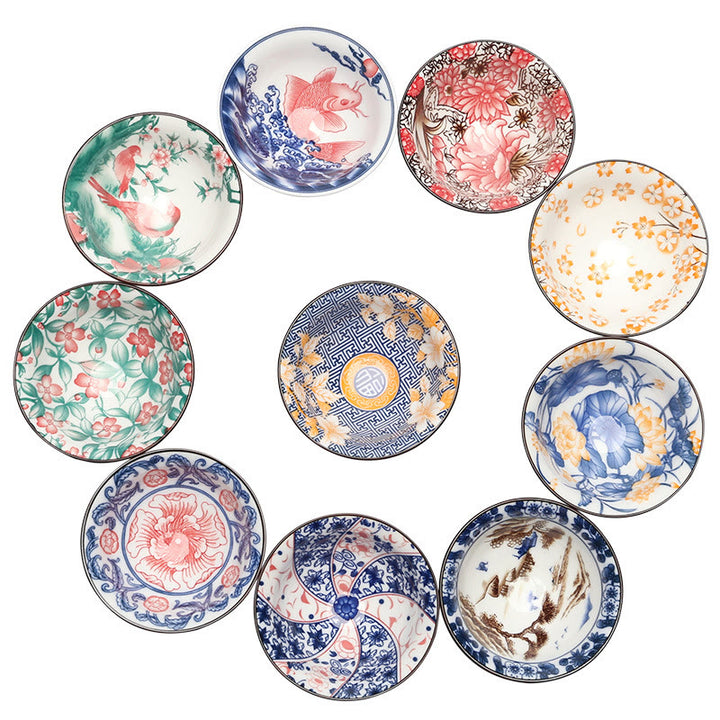 Taza de té de Buddha Stones, flores, carácter Fu, montañas, loto, flores de cerezo, taza de té de Kung Fu