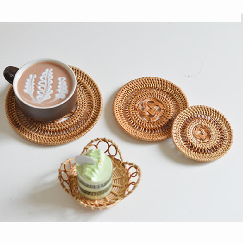 Posavasos de cerámica con estampado de flores, tapete para taza de té
