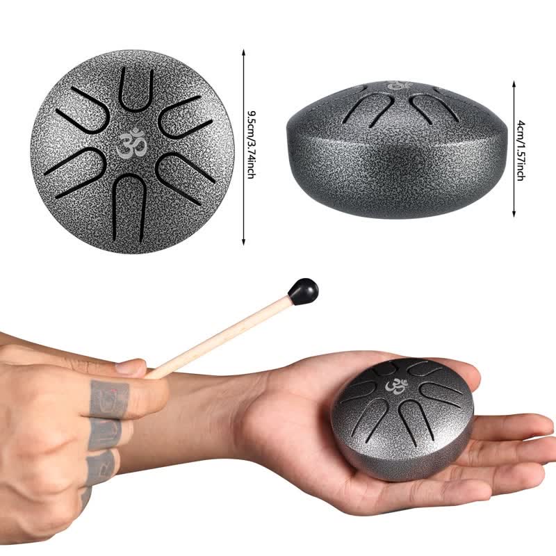 Mini tambor de lengua de acero, kit de batería curativa con sonido de 3 pulgadas