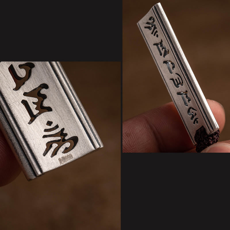 Colgante de plata de ley 999 con Buddha Stones Om Mani Padme Hum grabado Lotus Wisdom - image 4