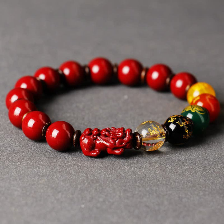 Pulsera de bendición de PiXiu con cinabrio, dios de la riqueza , Buddha Stones
