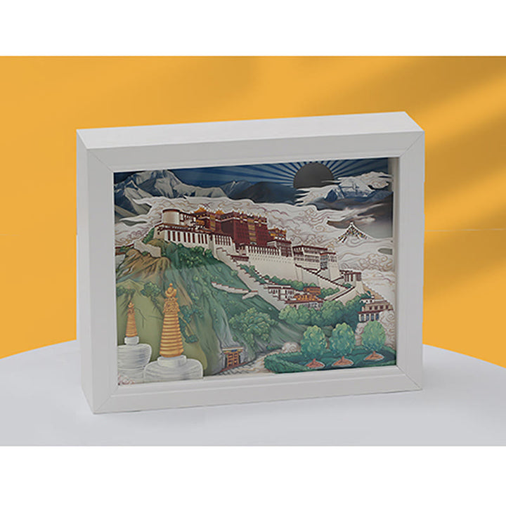 Lámpara LED de papel del Palacio Potala del Tíbet, luces artísticas de noche, lámpara de mesa LED creativa