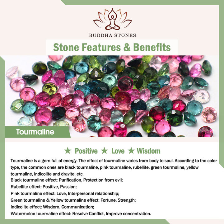 Anillo de amor positivo con turmalina natural de Buddha Stones