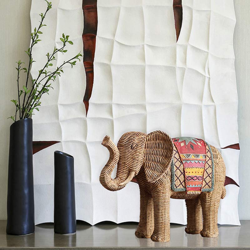 Elefante Resina Sabiduría Riqueza Decoración Del Hogar