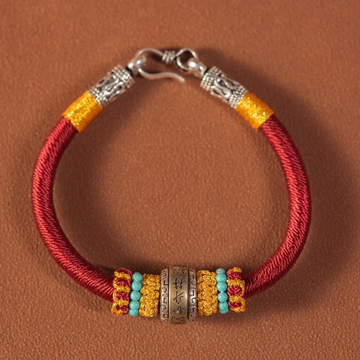Pulsera trenzada de protección de la suerte con nudo King Kong, amuleto tibetano hecho a mano con Buddha Stones