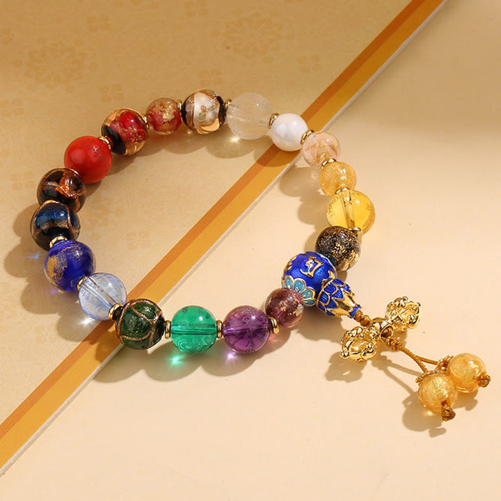 Buddha Stones tibetano colorido incienso ceniza Liuli cuentas de vidrio Om Mani Padme Hum Dorje Vajra 18 cuentas muñeca Mala