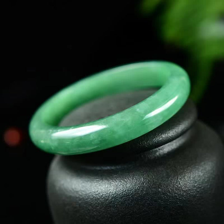 Pulsera rígida de jade y cuarcita con Buddha Stones para la sanación, la abundancia y la protección. - image 1
