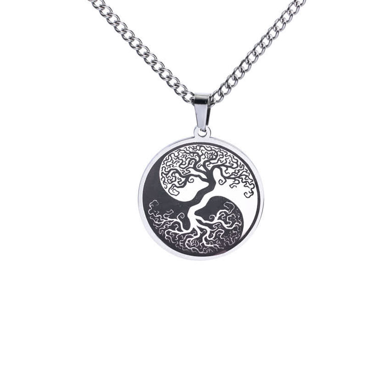 Colgante de collar con conexión de acero de titanio y Buddha Stones, el árbol de la vida - Plata - image 5