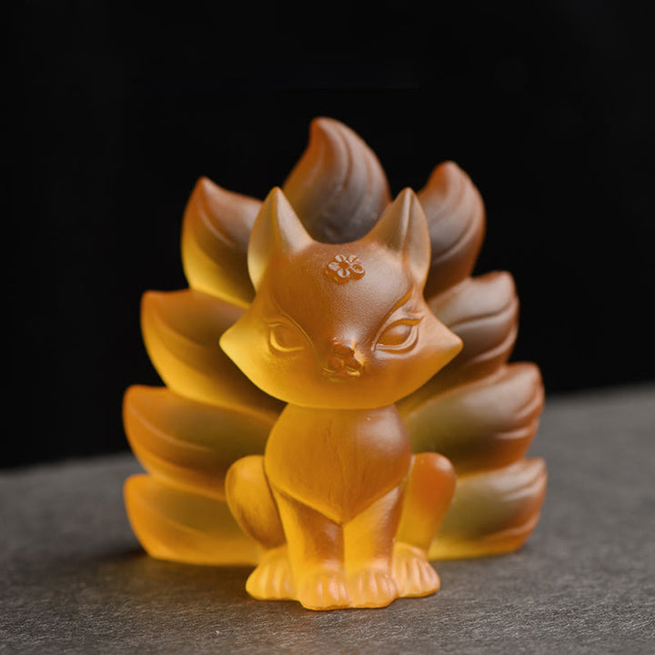 Buddha Stones, pequeño zorro de nueve colas, éxito, fuerza, decoración del hogar