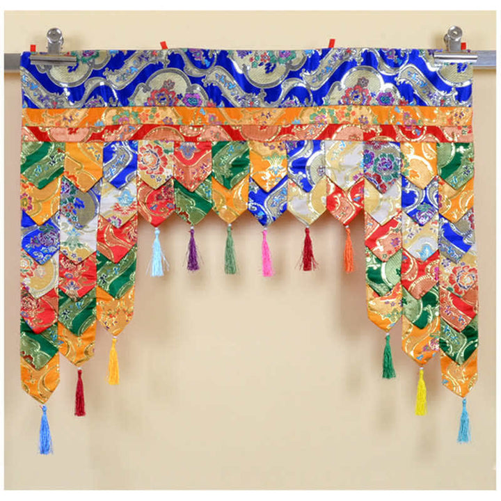 Cortina colgante tibetana de cinco colores, cortina de meditación curativa para altar de oración
