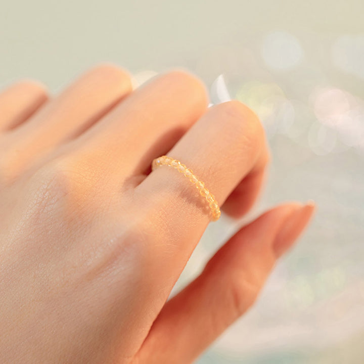Anillo de prosperidad y felicidad con citrino natural de Buddha Stones