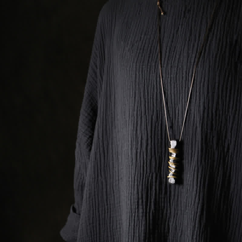 Colgante de collar con colgante de equilibrio de paz, madera de ébano tibetano y Buddha Stones , con detalles de latón y piedras de Buda. - image 11