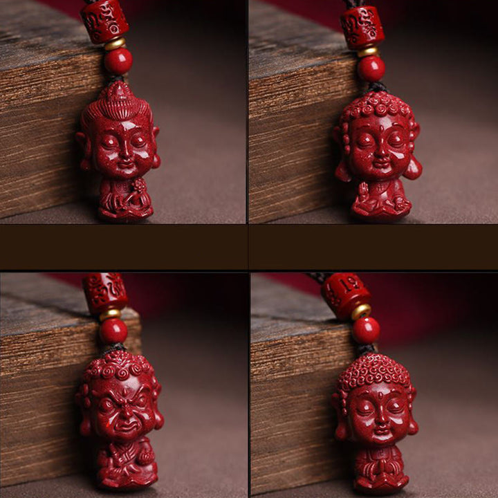Buddha Stones del zodiaco chino, Buda natal, amuleto de cinabrio Natural, colgante para mantener alejados los espíritus malignos