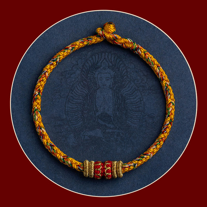 Pulsera de cuerda trenzada de fuerza de la suerte del Buda Natal del zodíaco chino hecha a mano del Tíbet con Buddha Stones