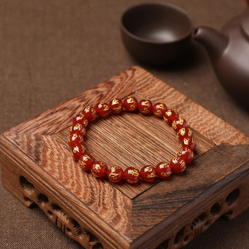 Pulsera de meditación Om Mani Padme Hum de ónix negro y cristal blanco del Tíbet con Buddha Stones