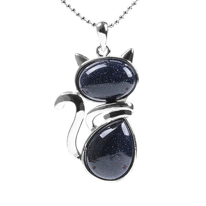 Colgante de collar de protección de cristal natural con diseño de gato de Buddha Stones - image 21