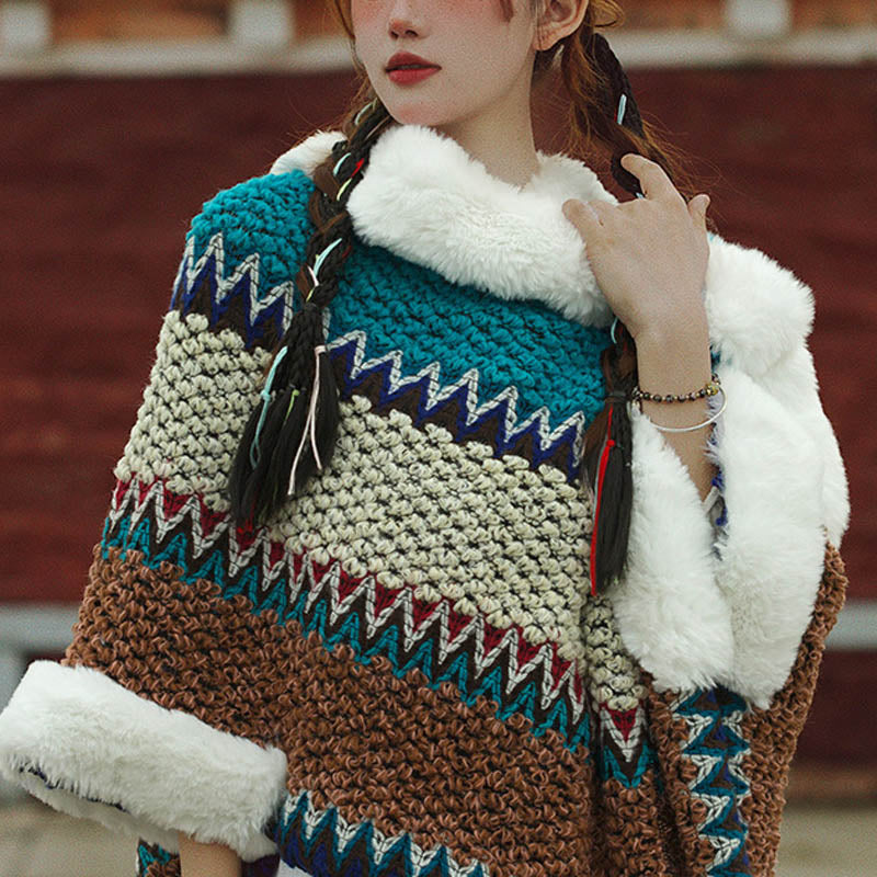 Mantón de rayas multicolor tibetano con Buddha Stones , bufanda de viaje acogedora para invierno