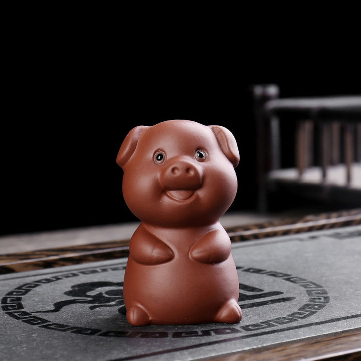 Buddha Stones del zodiaco chino, arcilla púrpura, riqueza, té de cerámica, decoración para el hogar de mascotas
