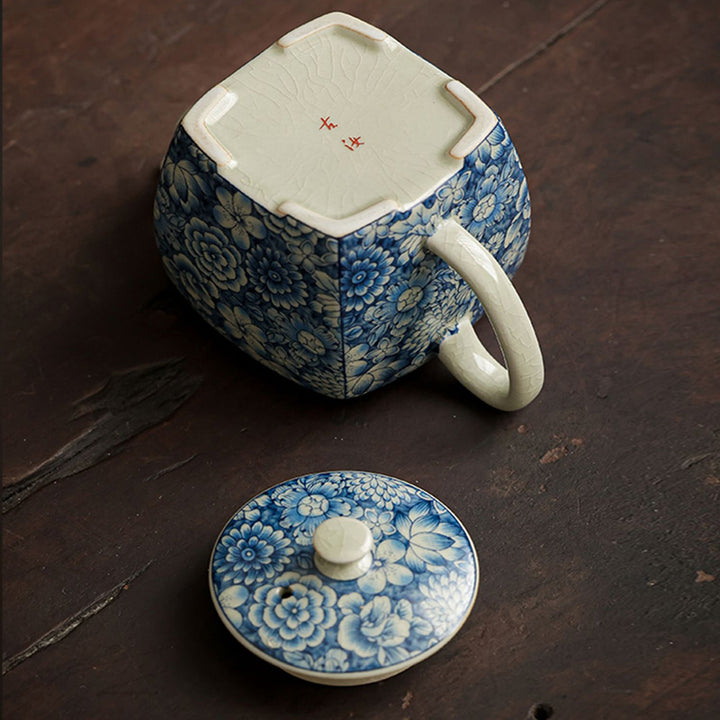 Buddha Stones porcelana azul y blanca té chino Gongfu cerámica tetera de kungfú taza filtro de té bote