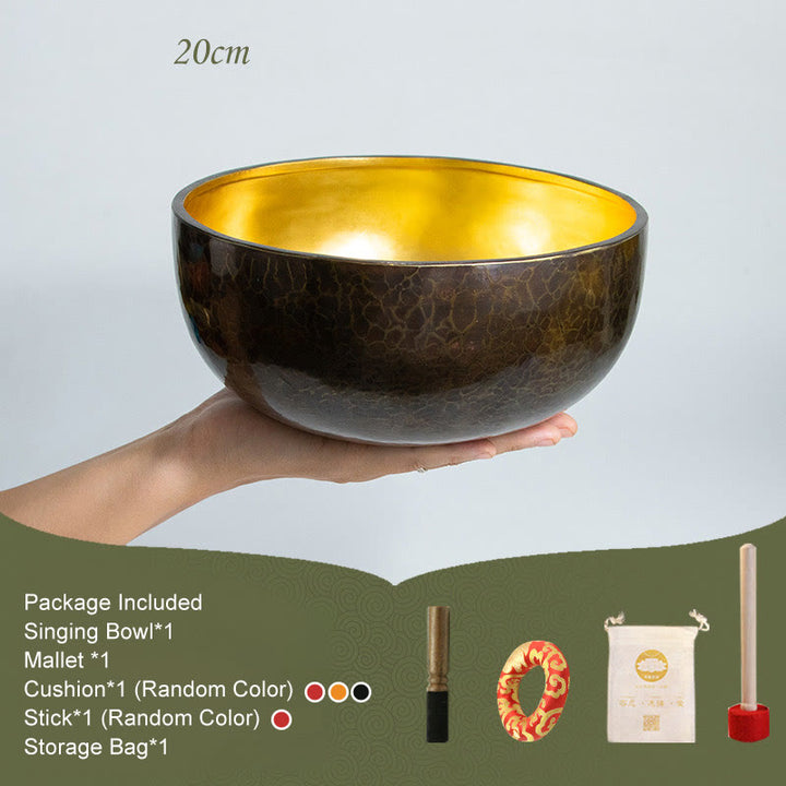 Juego de cuencos tibetanos para meditación, hechos a mano, para sanación, yoga y atención plena. - 20 cm - image 4