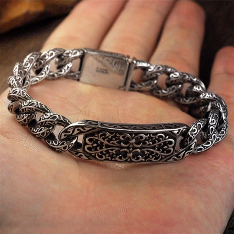 Pulsera curativa grabada con patrones vintage de Buddha Stones