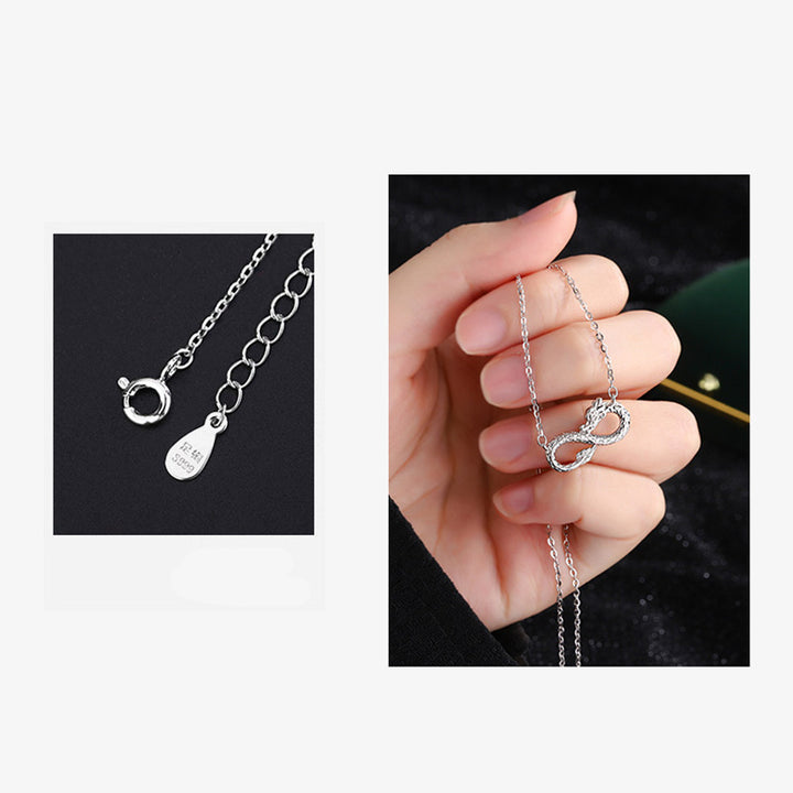 Colgante de plata de ley 999 con Buddha Stones, diseño del año del dragón, con nudo sin fin