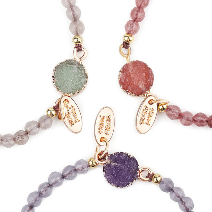 Pulsera curativa de la suerte con dije de cristal natural de Buddha Stones