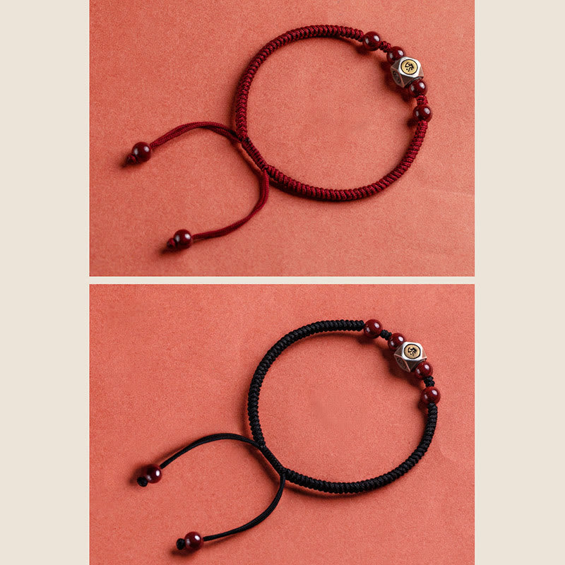 Pulsera de plata de ley 925 con Buddha Stones , zodíaco chino, Buda natal, cinabrio, calma