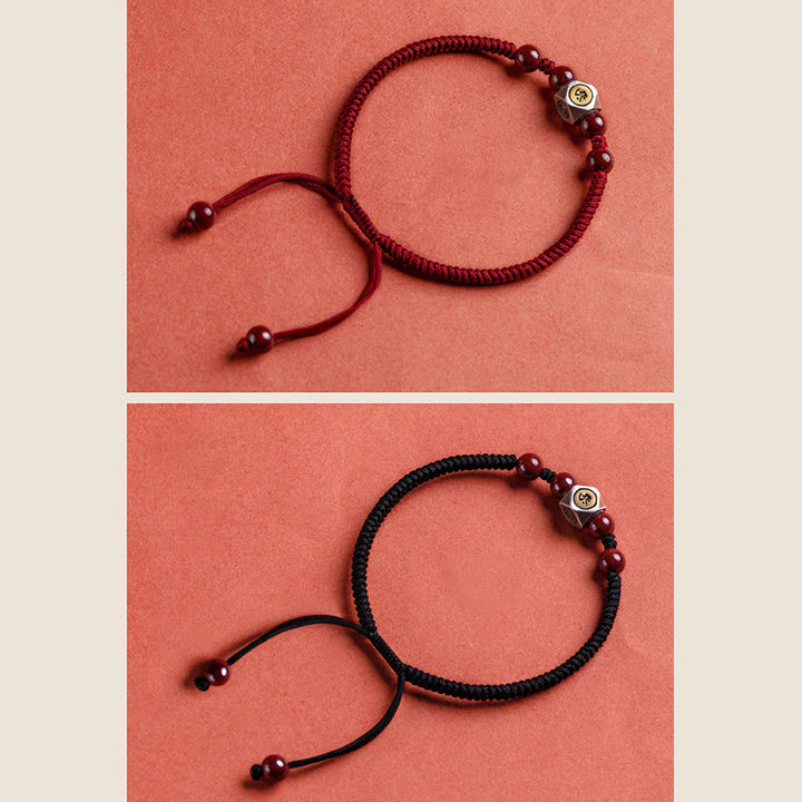 Pulsera de plata de ley 925 con Buddha Stones , zodíaco chino, Buda natal, cinabrio, calma