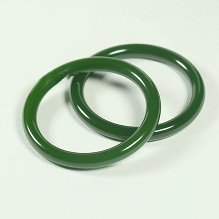 Brazalete de bendición de longevidad de jade cian con Buddha Stones
