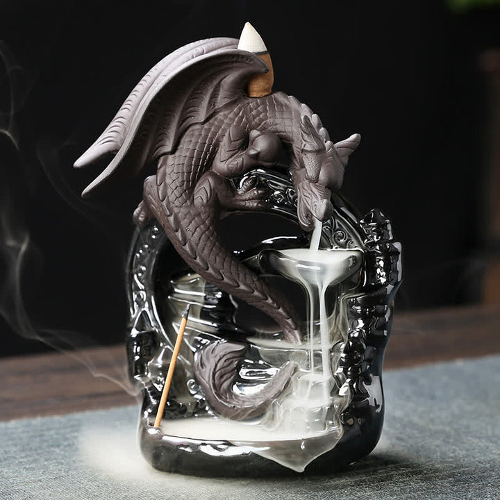 Buddha Stones, pterosaurio nórdico, dragón, reflujo de cerámica, fuente de humo, protección, quemador de incienso curativo, decoración