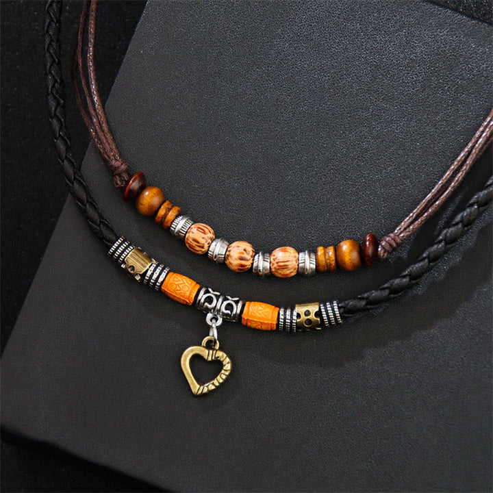Pulsera con colgante y collar curativo con cuentas con diseño de corazón de amor de Buddha Stones