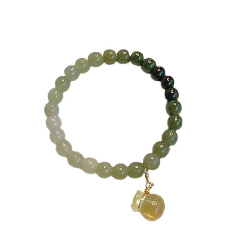 Pulsera de prosperidad con cuentas de jade natural hetiano con Buddha Stones