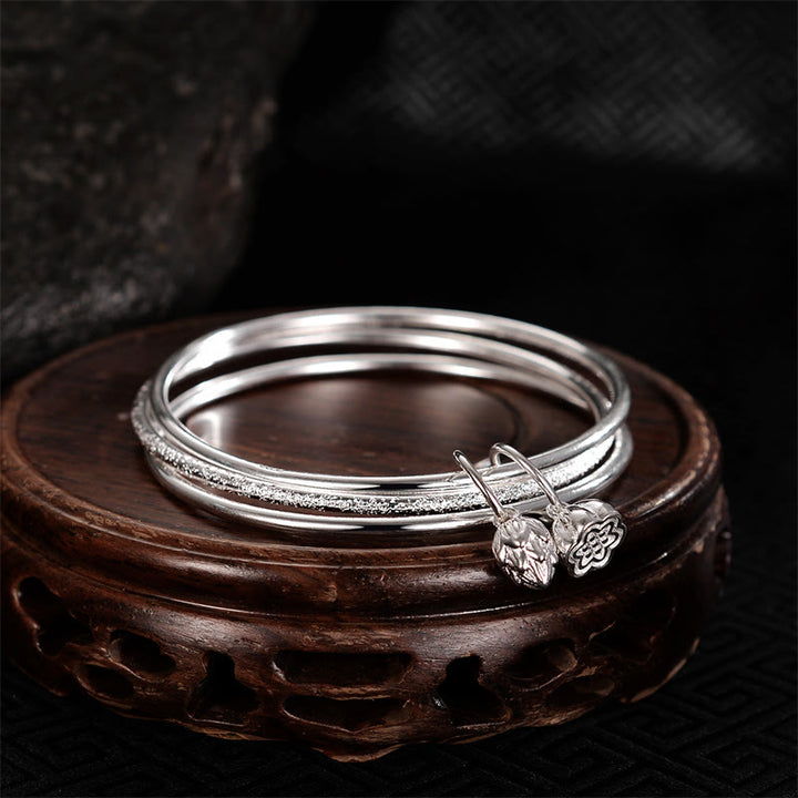 Brazalete de pulsera de cobre blanco con flor de loto y Buddha Stones