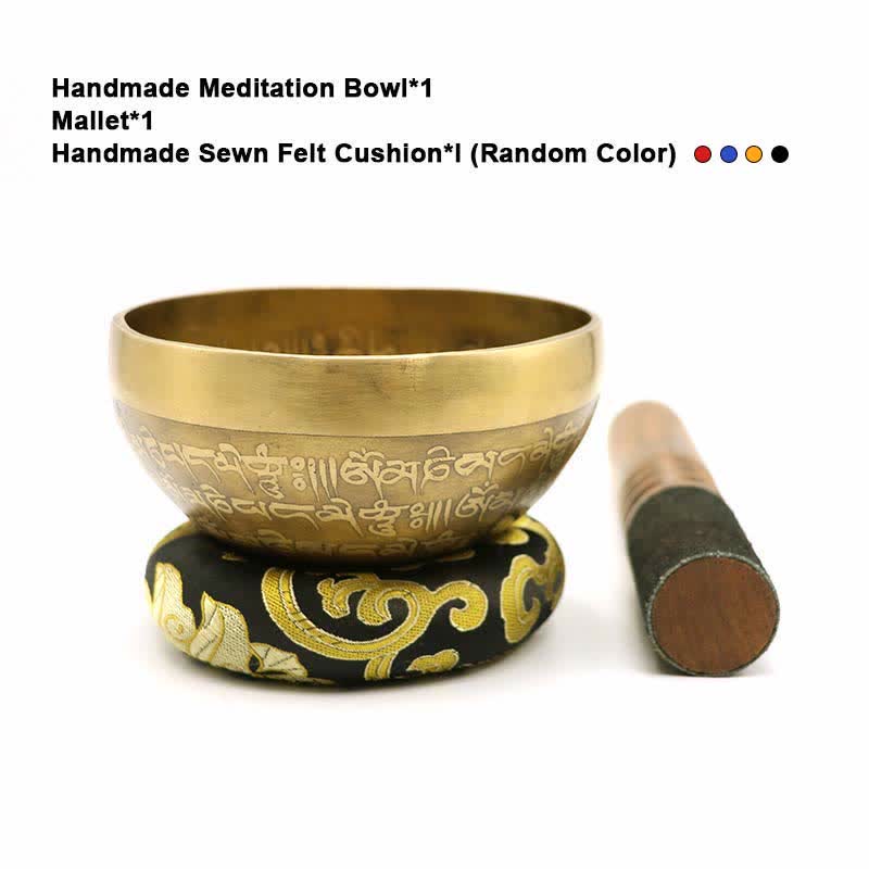 Juego de cuencos tibetanos Sutra hechos a mano para la sanación y la meditación. Energía positiva. - 5,51 pulgadas (14 cm) - image 2