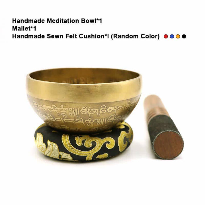 Juego de cuencos tibetanos Sutra hechos a mano para la sanación y la meditación. Energía positiva. - 5,51 pulgadas (14 cm) - image 2