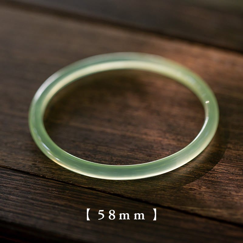Brazalete con Buddha Stones, calcedonia verde natural, fuerza y ​​coraje - 58 mm - image 9