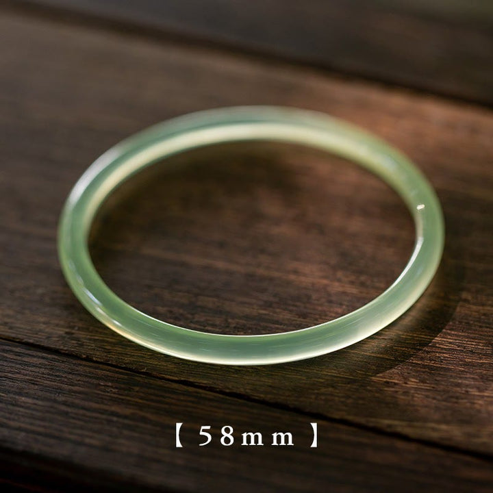 Brazalete con Buddha Stones, calcedonia verde natural, fuerza y ​​coraje - 58 mm - image 9