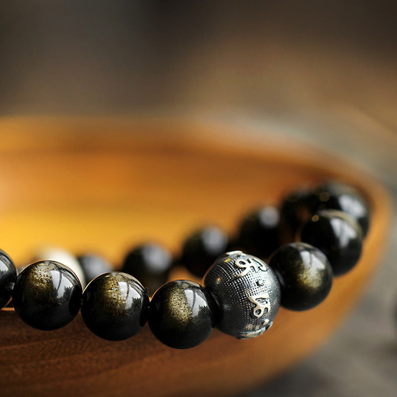 Pulsera de purificación de obsidiana de Buda natal del zodiaco chino de Buddha Stones