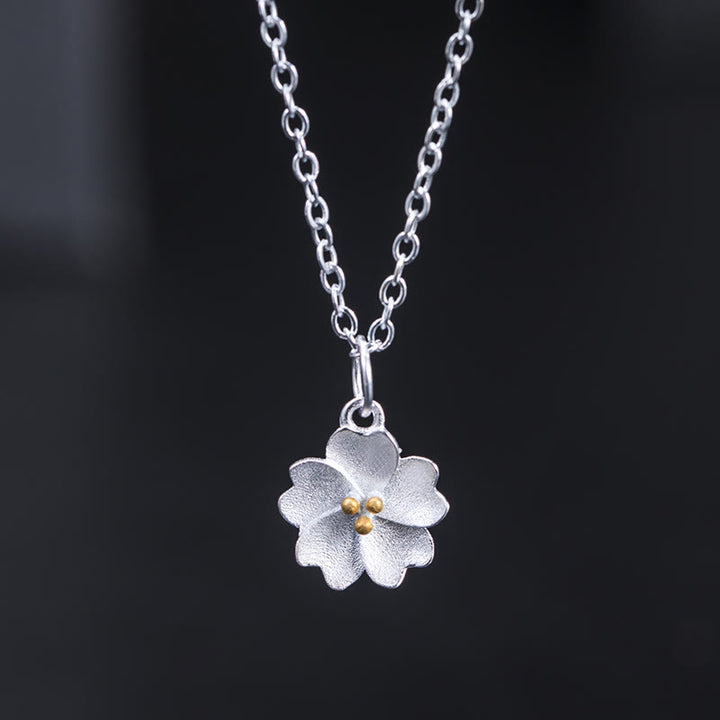 Colgante de plata de ley 925 con Buddha Stones , flor de cerezo, bendición de flores