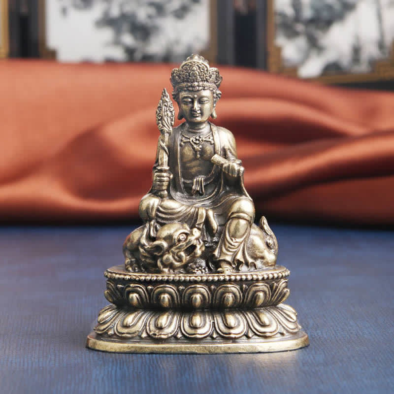 Decoración de estatua de cobre Manjusri Bodhisattva Serenity
